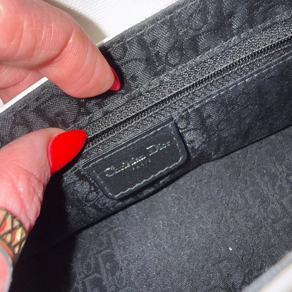 Vintage Rare model Christian Dior Hardcore Shoulder Bag Swarovski Crystals B&W - Picture 14 of 16
